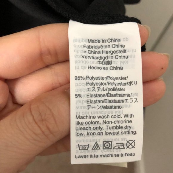 Texture & Thread Madewell Solid Black V-neck Faux Wrap Long Sleeve Dress M - Picture 9 of 9